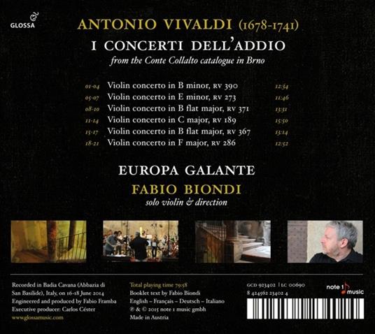 I Concerti Dell'addio - CD Audio di Antonio Vivaldi - 2