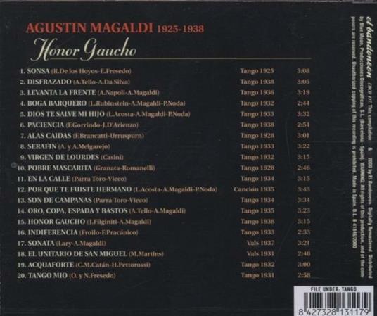 Honor gaucho - CD Audio di Agustin Magaldi - 3