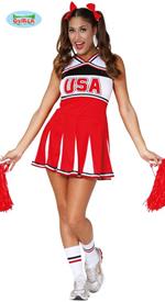 Costume Cheerleader Ragazza Pon Pon. Taglia Unica