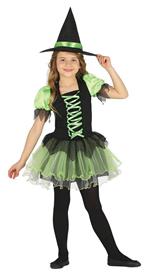 Vestito Strega Tutu Witch Verde E Nera 10-12 Anni