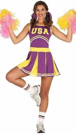 Costume cheerleader ragazza pom pom. Taglia S