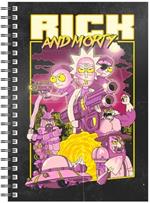 Rick And Morty Retro Poster Spiral Notebook