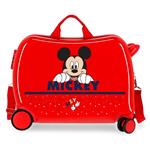 Mickey Happy Trolley Cavalcabile Abs 4 Ruote Rosso