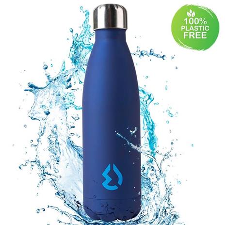 Borraccia Bottiglia Termica Acqua Caldo Freddo Acciaio Inox 500Ml Sport Blu  - ND - Idee regalo