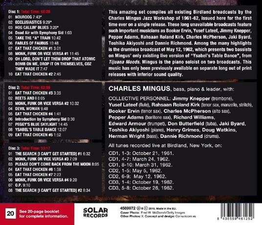 The Complete Birdland 1961-1962 Broadcasts (Deluxe Edition) - CD Audio di Charles Mingus - 2