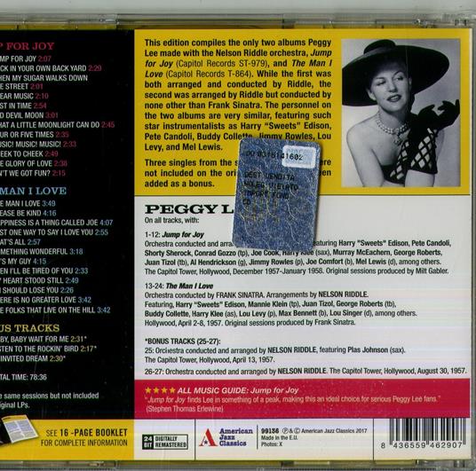 The Nelson Riddle Sessions - CD Audio di Peggy Lee - 2