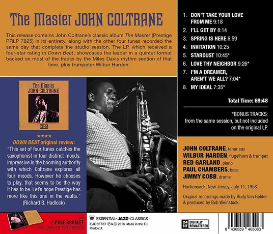 Master (Remastered + Bonus Track) - CD Audio di John Coltrane - 2