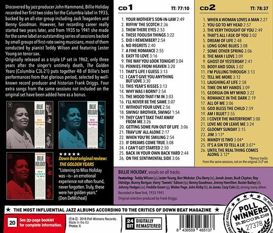 Golden Years (Remastered) - CD Audio di Billie Holiday - 2