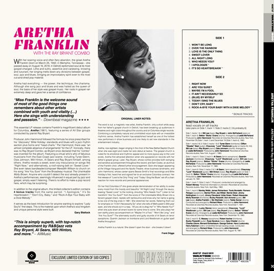 Aretha With The Ray Bryant Combo (Limited Edt.) - Vinile LP di Aretha Franklin - 2