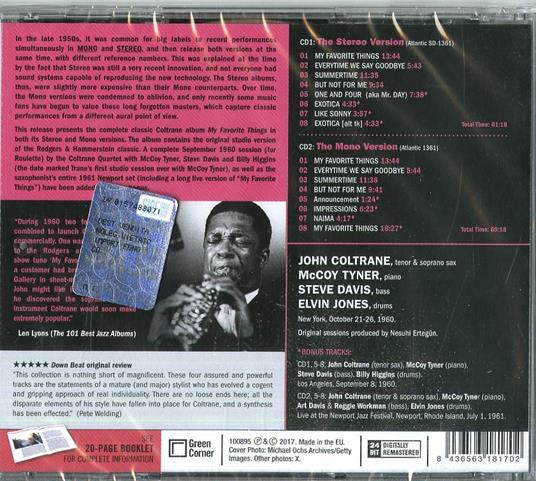 My Favorite Things. The Mono & Stereo Original Recordings - CD Audio di John Coltrane - 2