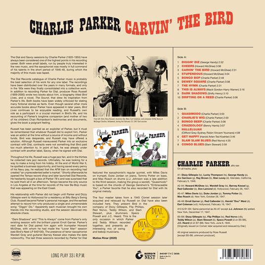 Carvin' the Bird. Best of the Dial Masters - Vinile LP di Charlie Parker - 2