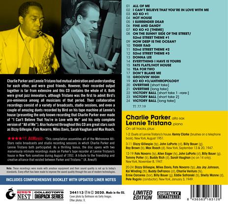 Complete Recordings. Centennial Celebration Collection 1920-2020 - CD Audio di Charlie Parker,Lennie Tristano - 2