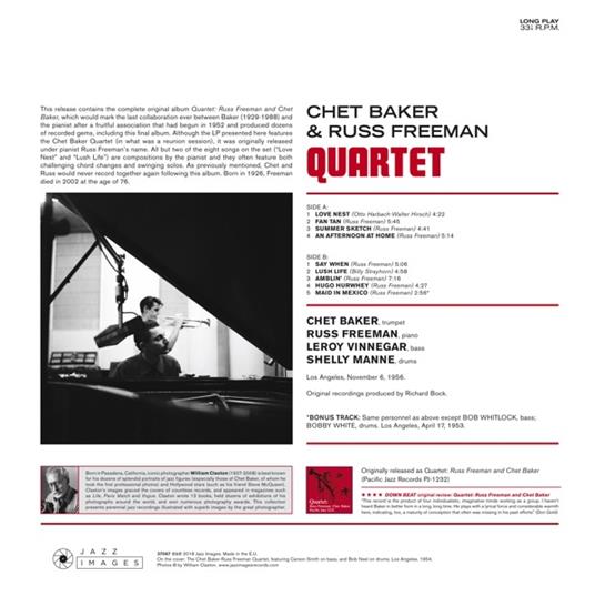 Quartet (Gatefold) - Chet Baker , Chico Freeman - Vinile