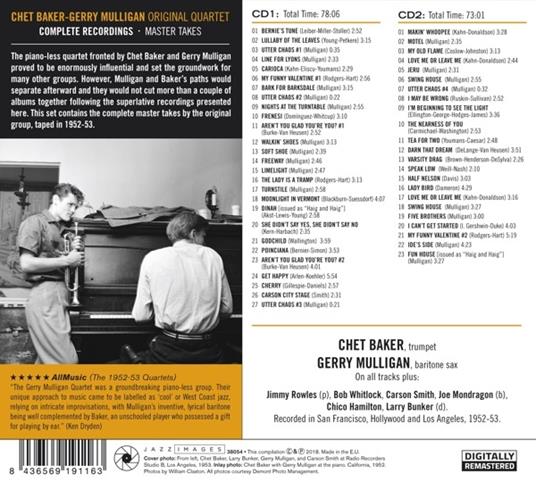 Original Quartet (Digipack) - CD Audio di Chet Baker - 2