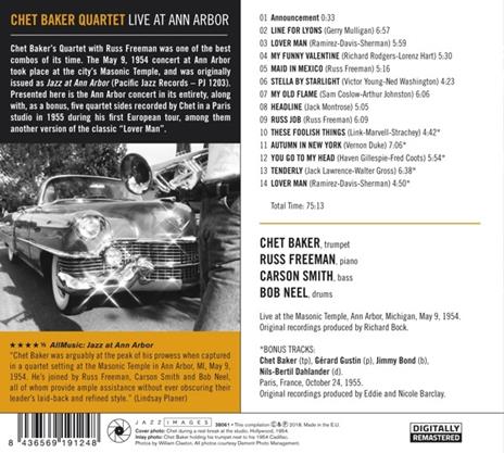 Live at Ann Arbor (Digipack) - CD Audio di Chet Baker - 2