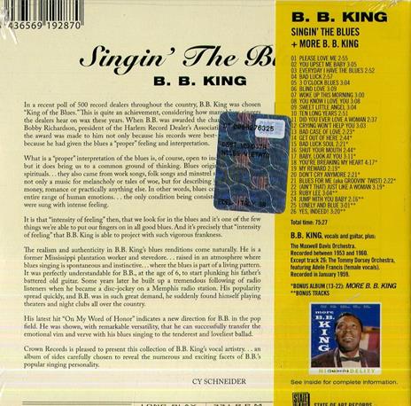 Singin' the Blues - More B.B.King - CD Audio di B.B. King - 2