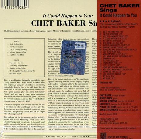Sings - It Could Happen to You - CD Audio di Chet Baker - 2