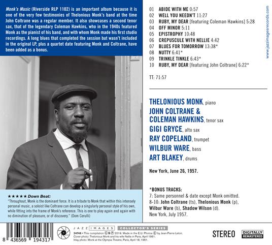 Monk's Music (Digipack) - CD Audio di Thelonious Monk - 2