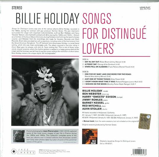 Songs for Distingue Lovers (180 gr.) - Vinile LP di Billie Holiday - 2