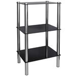 Scaffale Rettangolare 3 Ripiani Rettangolo Nero Libreria Dimensioni 77x30x30 cm