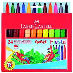 Cartoleria Astuccio in cartone da 24 pennarelli Castello Grande, punta grossa Faber-Castell