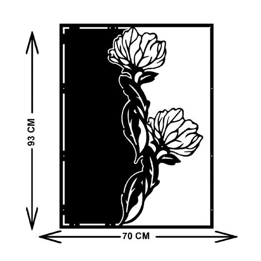 Decorazione da parete fiore in metallo nero, 136x73 cm KIMI