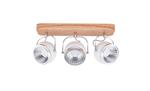 Lampada a Soffitto Ball, Legno, Metallo, Rovere, Cromo, Bianco, EPIKASA