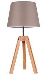 Lampada da Tavolo Tripod, Legno, Metallo, Tessuto, Rovere, Grigio, Marrone, EPIKASA