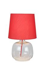 Lampada da Tavolo Mandy, Vetro, Tessuto, Rosso Violaceo, EPIKASA