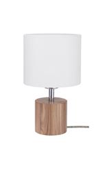 Lampada da Tavolo Trongo, Legno, Metallo, Tessuto, Rovere, Nero, Bianco, EPIKASA