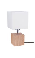 Lampada da Tavolo Trongo, Legno, Metallo, Tessuto, Rovere, Bianco, Antracite, EPIKASA