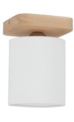 Lampada a Soffitto Jenta, Legno, Metallo, Tessuto, Rovere, Cromo, Bianco, EPIKASA