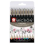 Fineliner Pigma Micron 05 Colori Vari Set 9 Pezzi 0.45 Mm