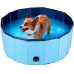 Piscina per Cani Pieghevole con Fondo Antiscivolo Vasca Animali Domestici 80 Ø