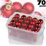 Palle Di Natale Set 70 Pezzi Rosso