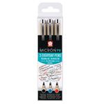 Fineliner Pigma Micron Pn Color Set 3 Pezzi Rosso/blu/nero 0.4/0.5 Mm