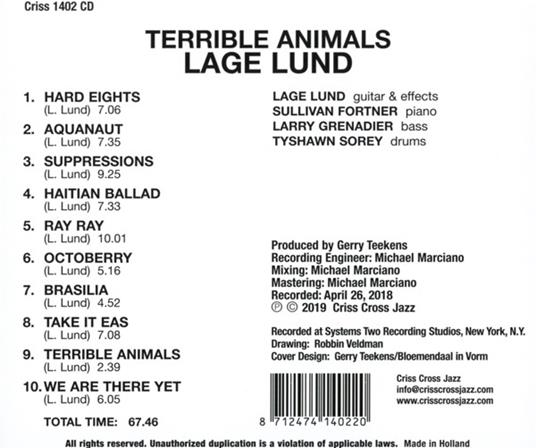 Terrible Animals - CD Audio di Lage Lund - 2