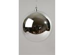 Pallina Di Natale 25Cm Argento Lucido Addobbi Decoro Albero