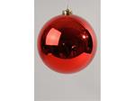 Pallina Di Natale 25Cm Rosso Lucido Addobbi Decoro Albero