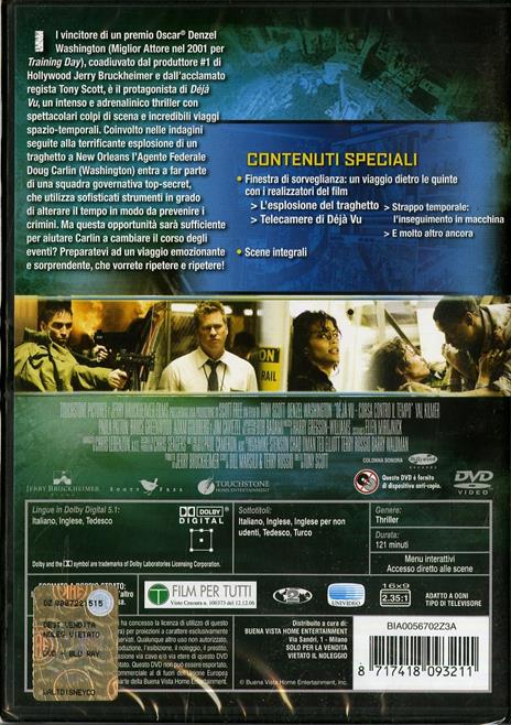 Deja Vu. Corsa contro il tempo di Tony Scott - DVD - 2