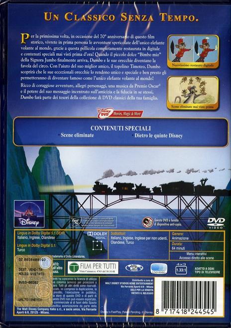 Dumbo<span>.</span> Edizione 70° anniversario di Ben Sharpsteen - DVD - 2