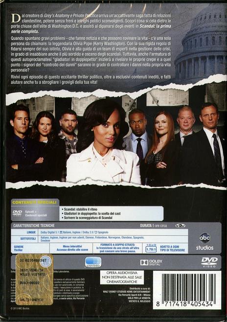 Scandal. Stagione 1 (2 DVD) di Tom Verica,Steve Robin,Roxann Dawson - DVD - 2