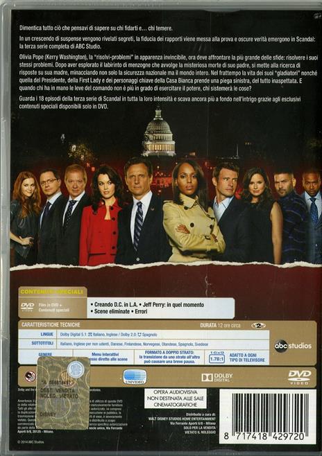 Scandal. Stagione 3 (3 DVD) di Tom Verica,Steve Robin,Roxann Dawson - DVD - 2