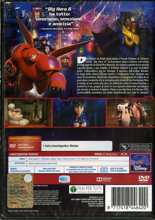 Big Hero 6 di Don Hall,Chris Williams - DVD - 2