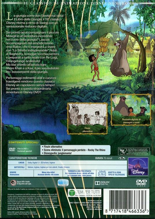 Il libro della giungla (DVD) - DVD - Film di Wolfgang Reitherman Animazione  | laFeltrinelli