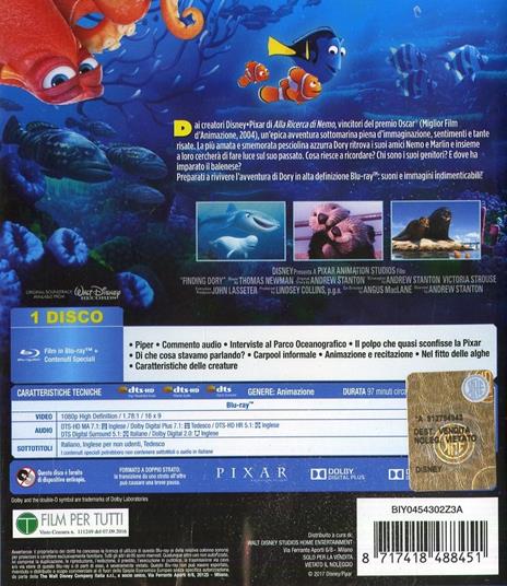 Alla ricerca di Dory (Blu-ray) di Andrew Stanton,Angus MacLane - Blu-ray - 2