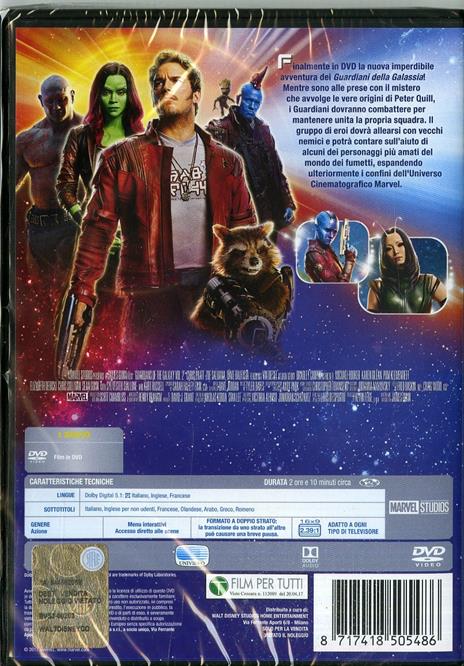 Guardiani della Galassia Vol. 2 (DVD) di James Gunn - DVD - 2