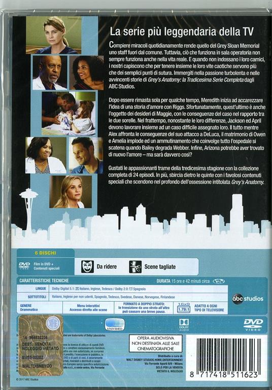 Grey's Anatomy. Stagione 13. Serie TV ita (6 DVD) - DVD - Film di Rob Corn  , Tony Phelan Drammatico | Feltrinelli