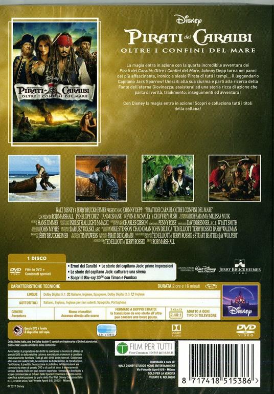 Pirati dei Caraibi. Oltre i confini del mare. Limited Edition 2017 (DVD) di Rob Marshall - DVD - 2