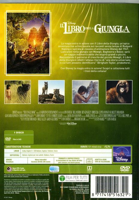 Il libro della giungla. Live Action. Edizione 2017 (DVD) di Jon Favreau - DVD - 2